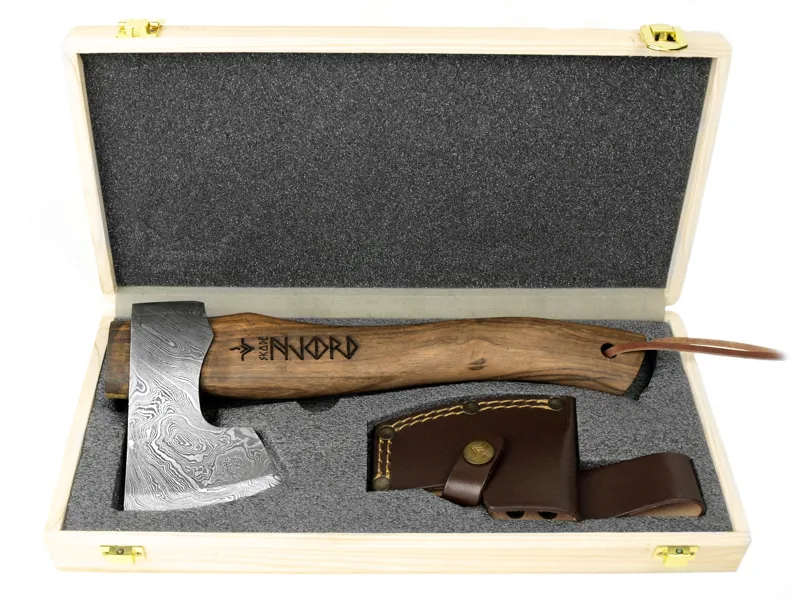 Njord Skade - Damascus Steel - Small Trekking and Camp Axe-1